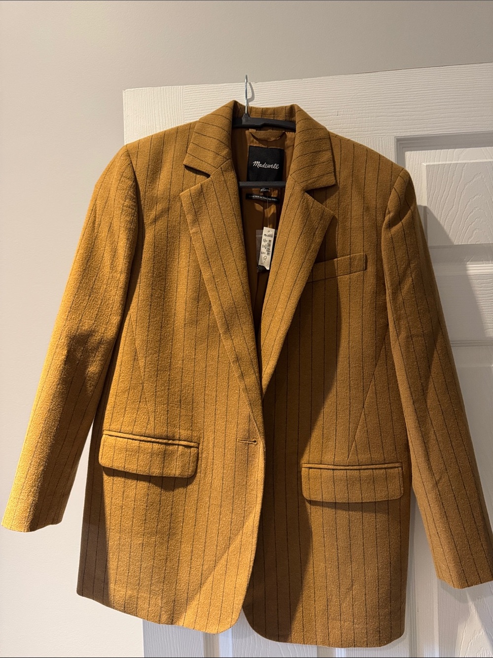 Madewell Mustard Pinstripe Blazer